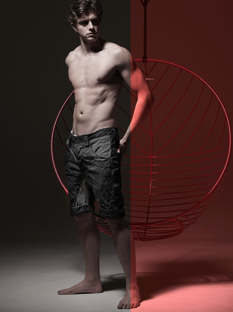 John is available to make custom made jeans for men, women and kids, contact him on 061 774 0900 Production: Mia Ziervogel Photographer: Neil Kirby Models: Curtis Cornwall and Dieter Blom from Boss Models Chair from Studio Stirling